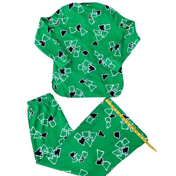 Vintage Eve Le Cog Kelly Green Geometric Print 2pc Set - Picture 9 of 11